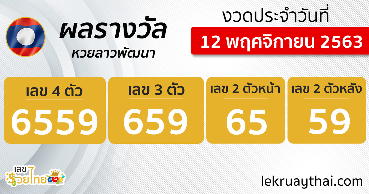 ผลหวยลาว 12/11/63