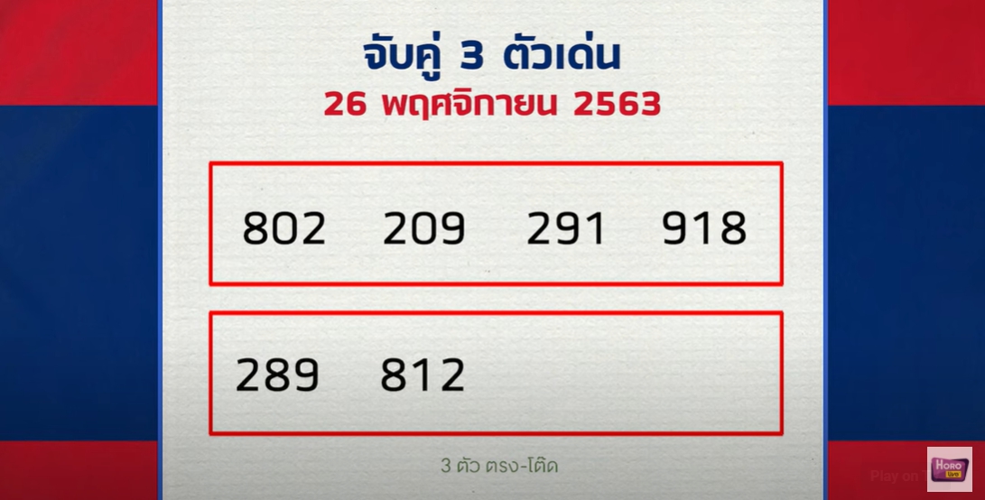 เลขรวยไทย หมอไก่ให้โชค 26/11/63