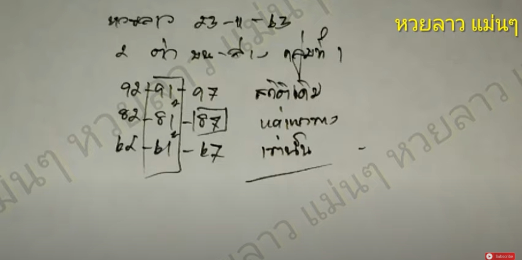 หวยลาวแม่นๆ เลขรวยไทย 23/11/63