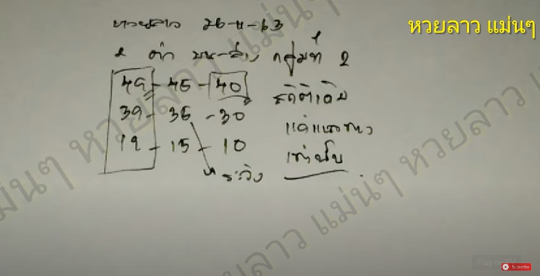 เลขรวยไทย หวยลาวแม่นๆ 26/11/63