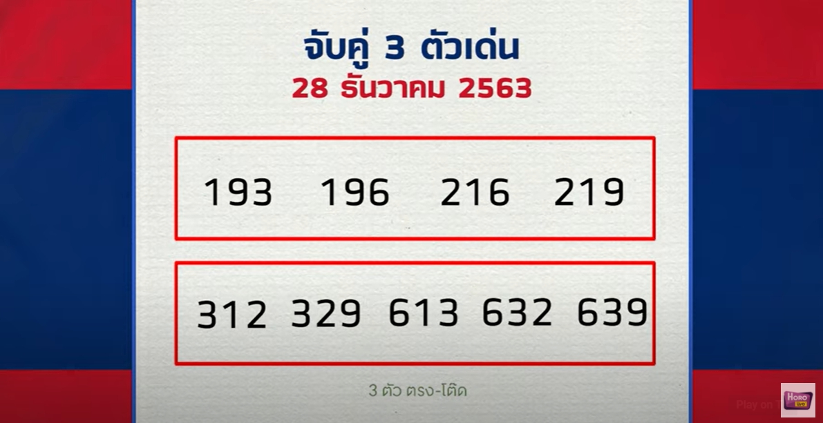 หมอไก่ให้โชค 28/12/63