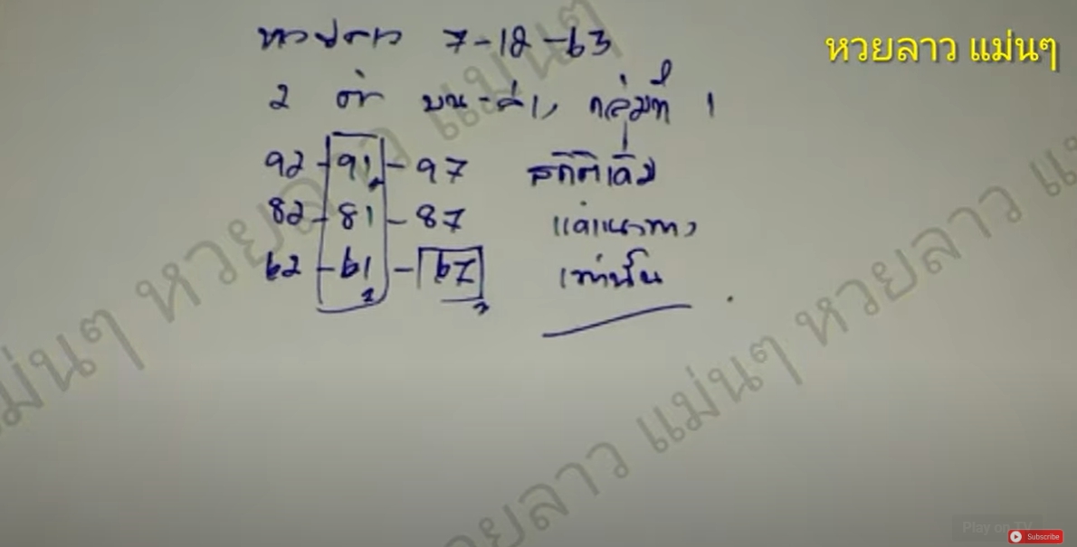 หวยลาวแม่นๆ 7/12/63