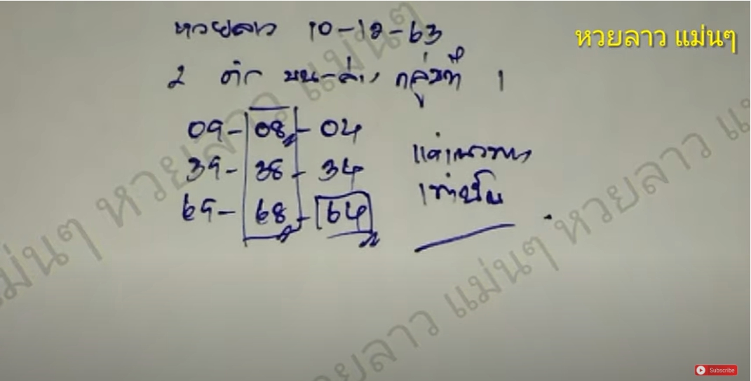 หวยลาวแม่นๆ 10/12/63