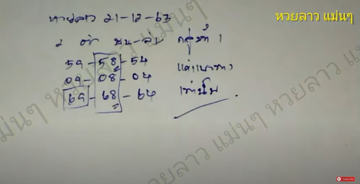 หวยลาวแม่นๆ 21/12/63
