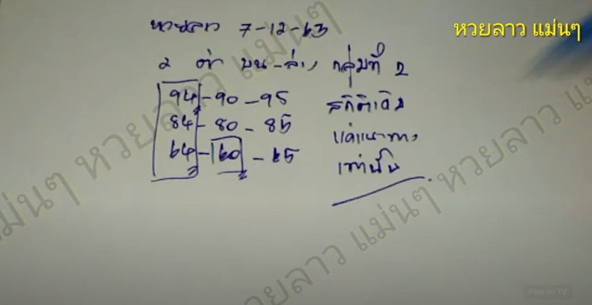 หวยลาวแม่นๆ 7/12/63