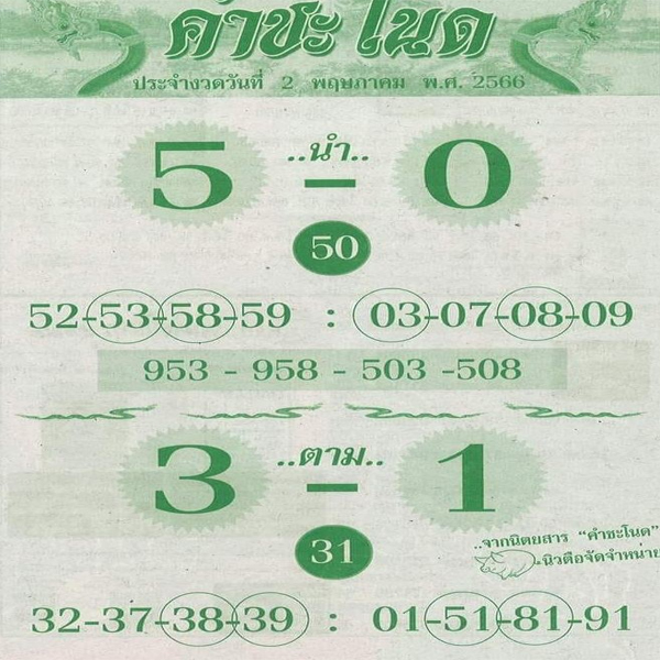 เลขคำชะโนดใบเขียว