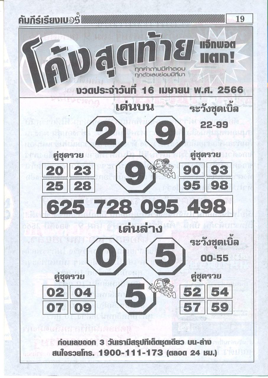 หวยไทยรัฐ1/4/65