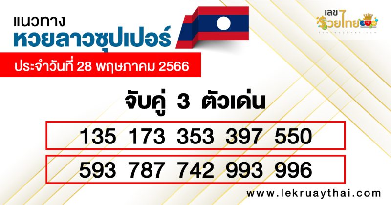 เลขเด่นหวยลาวซุปเปอร์ 3 ตัวตรง-โต๊ด