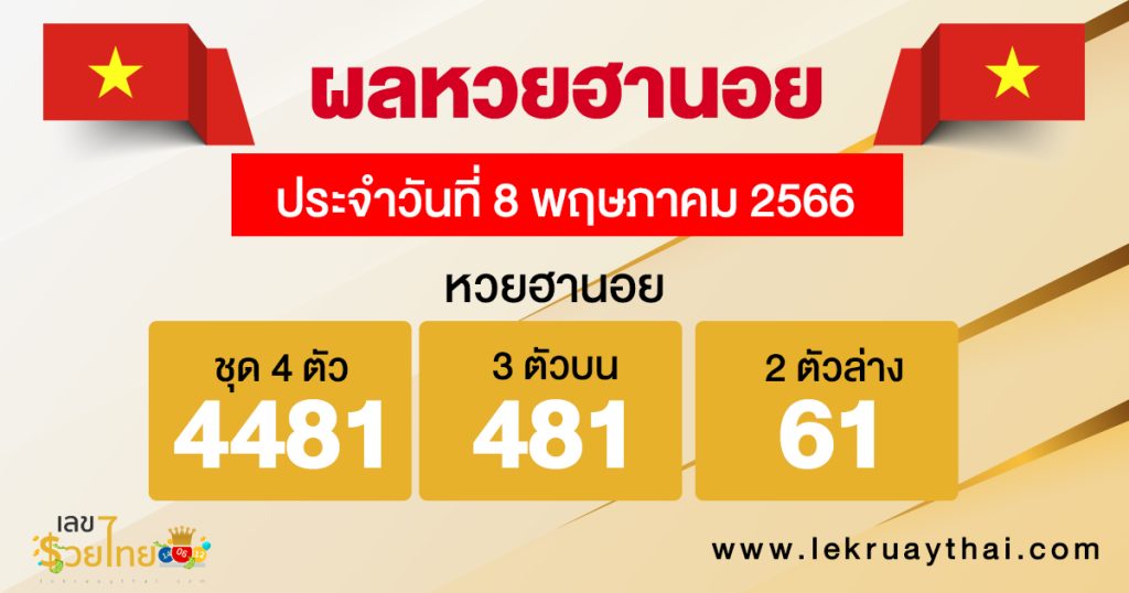 ผลหวยฮานอย 8/05/66