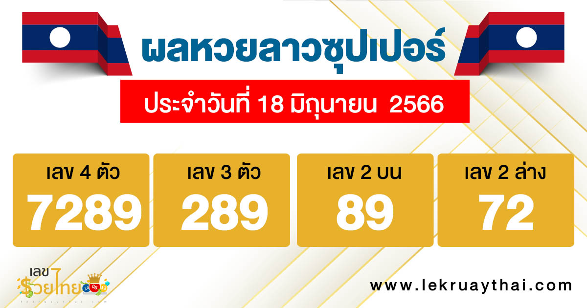 ผลหวยลาวซุปเปอร์ 18/06/66