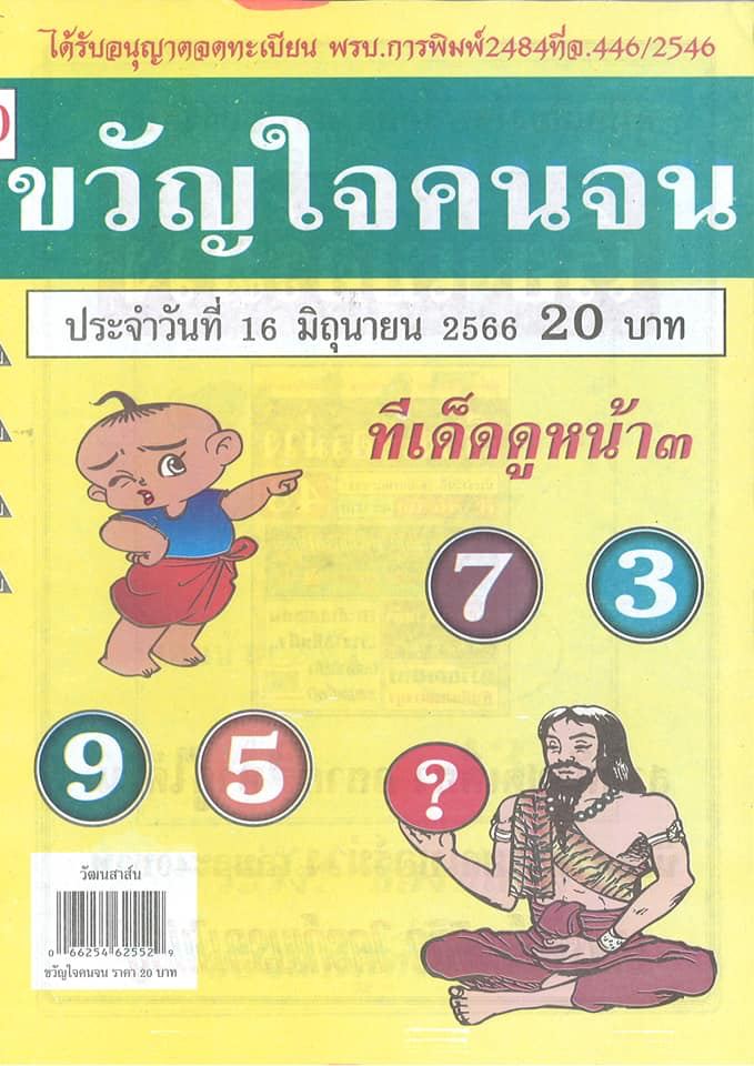 เลขขวัญใจคนจน 16/6/66