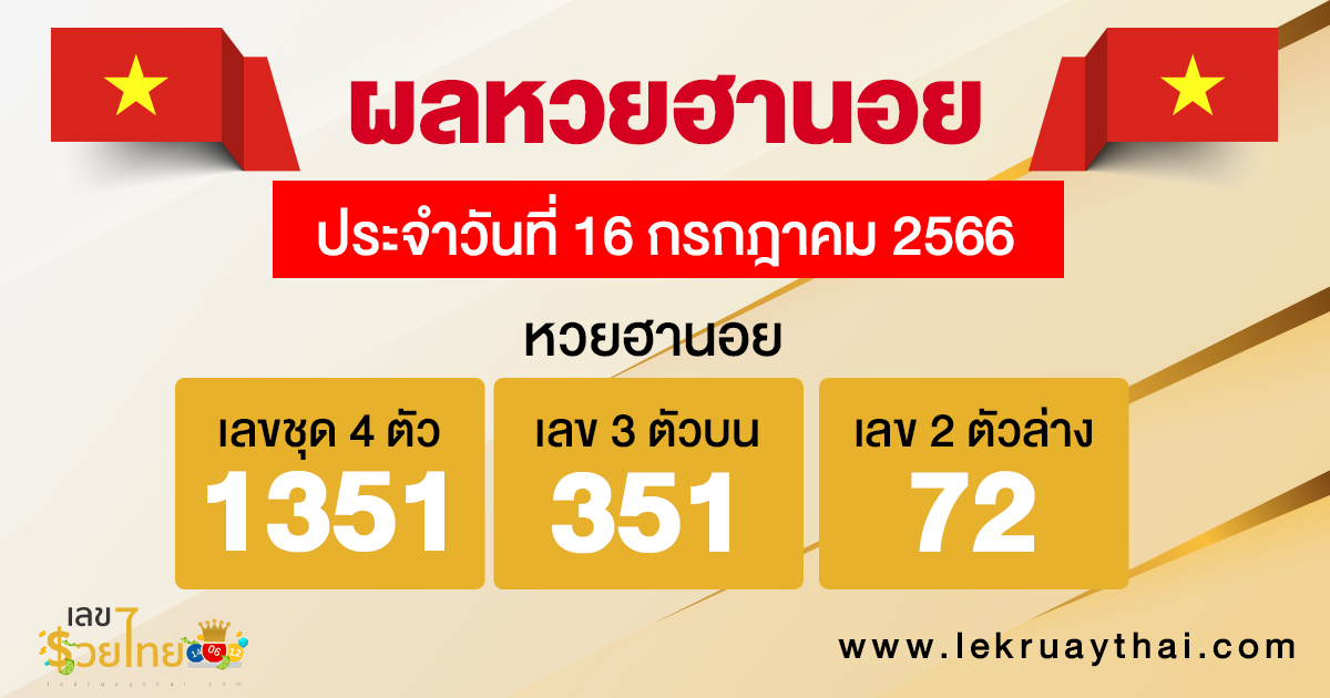 ผลหวยฮานอย 16/07/66