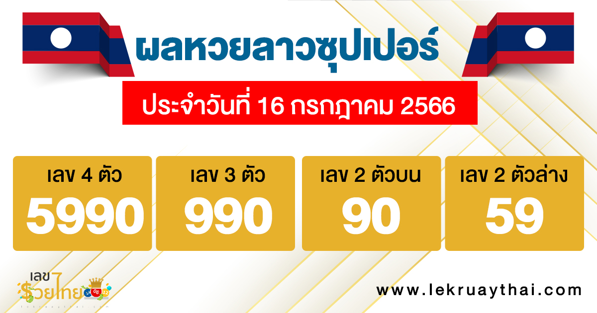 ผลหวยลาวซุปเปอร์ 16/07/66