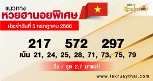แนวทางหวยฮานอยพิเศษ