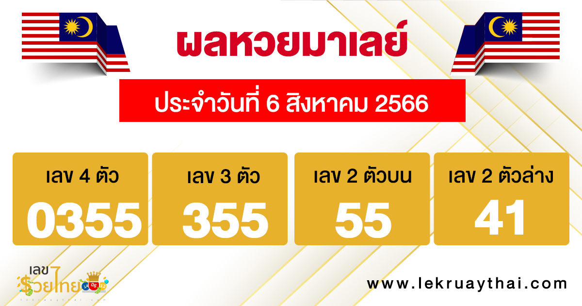 ผลหวยมาเลย์ 6/08/66