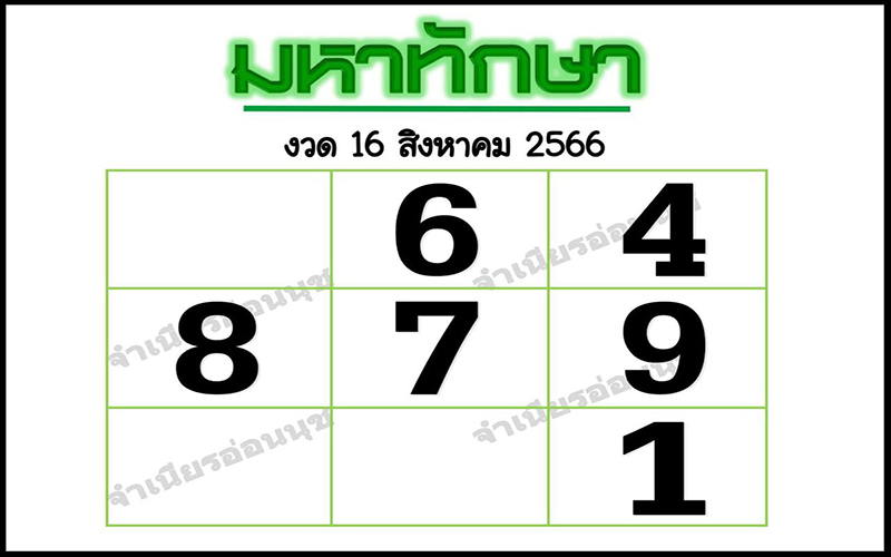 มหาทักษา 16 8 66-lekruaythai.com