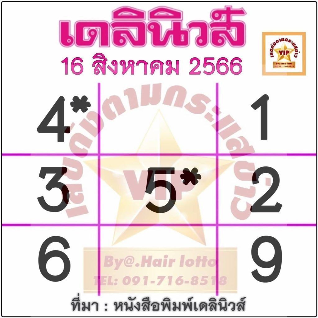 เลขเดลินิวส์ 16/08/66-lekruaythai