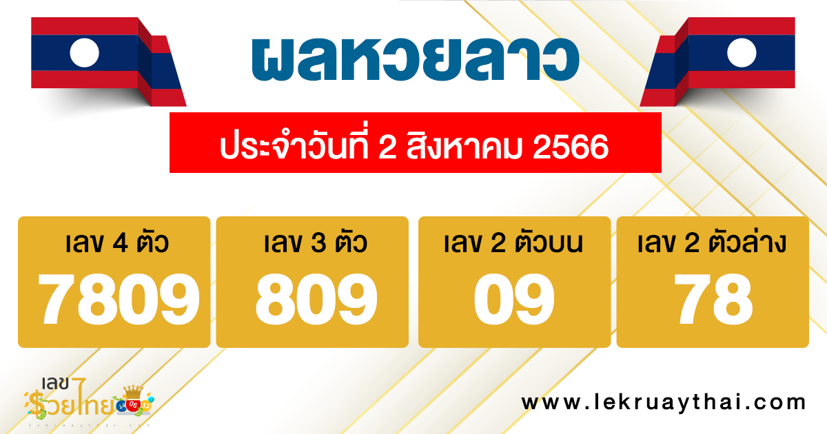 ผลหวยลาว ประจำวันที่ 2 สิงหาคม 2566
