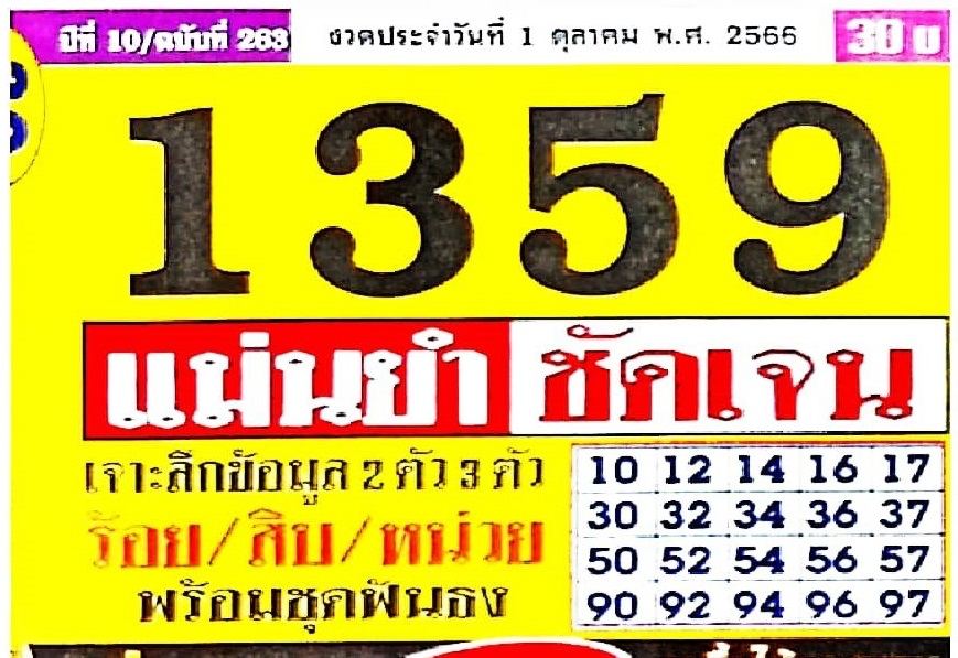 เลขประชานิยม 1 10 66-lekruaythai