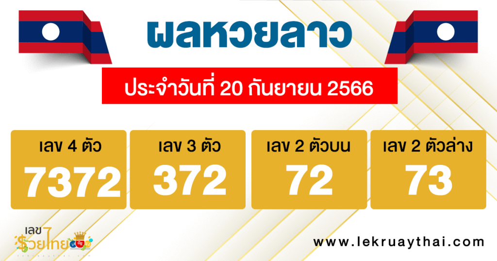 ผลหวยลาว ประจำวันที่ 20 กันยายน 2566