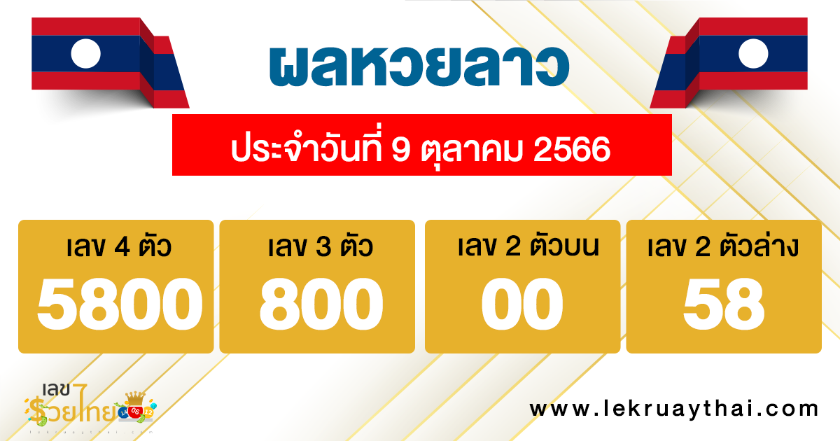 ผลหวยลาว 9/10/66