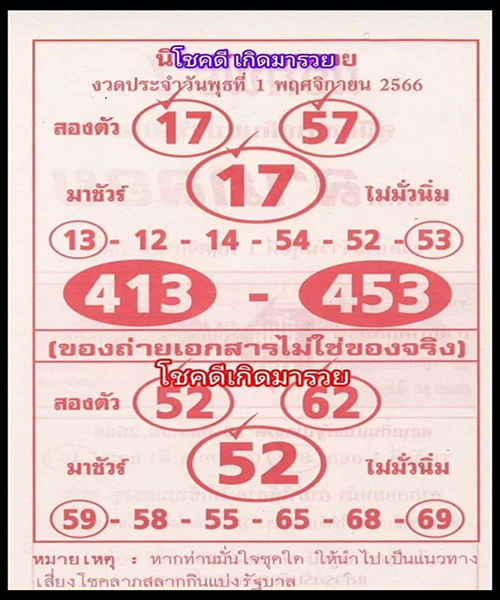 เลขลาภลอย 1 11 66