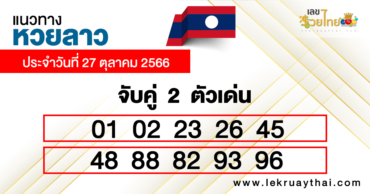 เลขเด่น หวยลาว 2ตัว-"Important numbers, Lao lottery, 2 digits"