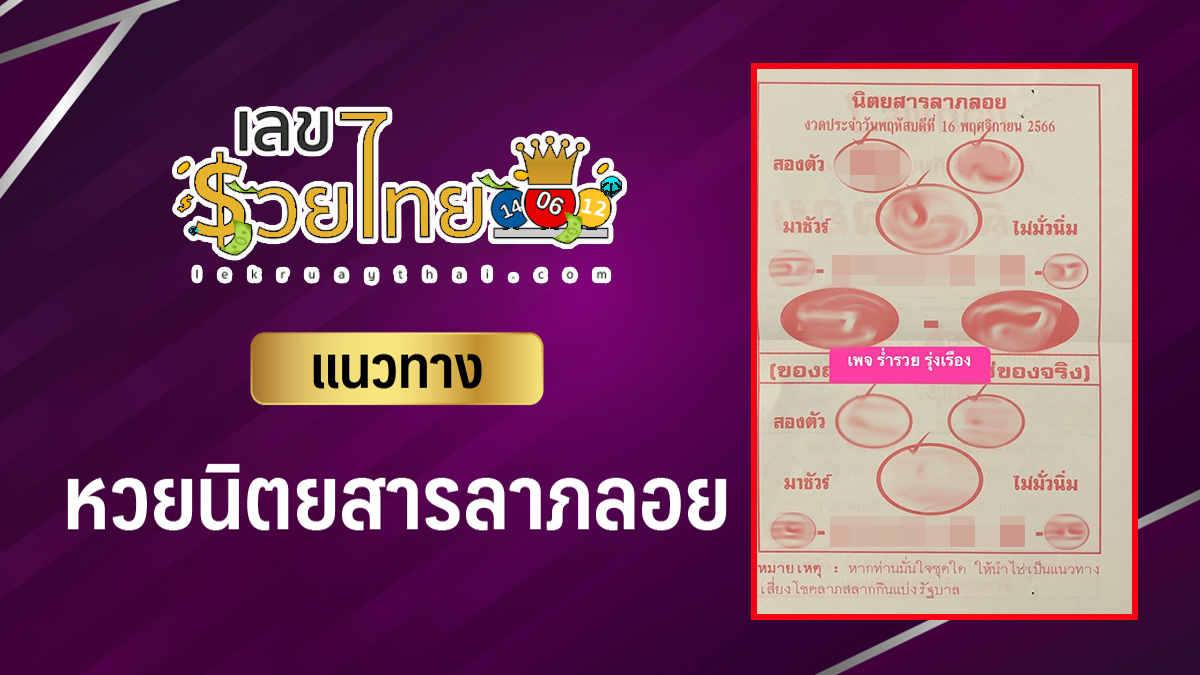 เลขลาภลอย  16 11 66 แนวทางสลากกินแบ่งรัฐบาล เลขเด็ดเน้นๆ แม่นๆ!! ห้ามพลาด