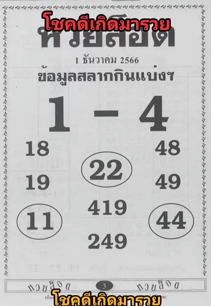 หวยล็อต 1 12 66-"Lottery lottery 1-12-66"