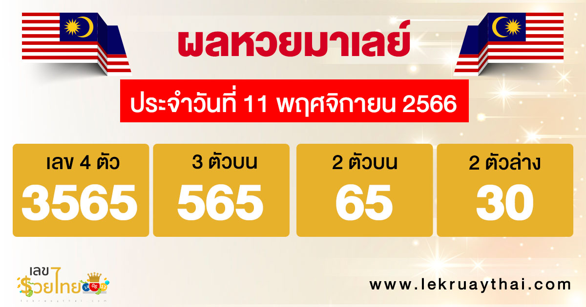 ผลหวยมาเลย์ 11/11/2566-"Malaysian lottery results 11-11-2023"