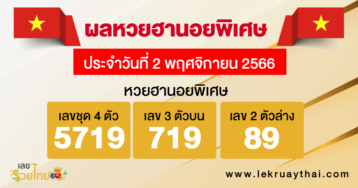 ผลหวยฮานอยพิเศษ - "Special Hanoi lottery results"