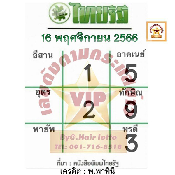 เลขไทยรัฐ 16 11 66-"Thairath number"