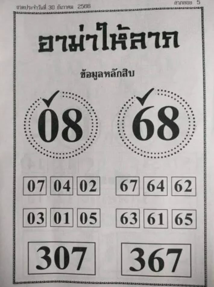 อาม่าให้ลาภ 30 12 66 -"Grandma gives fortune 30 12 66"