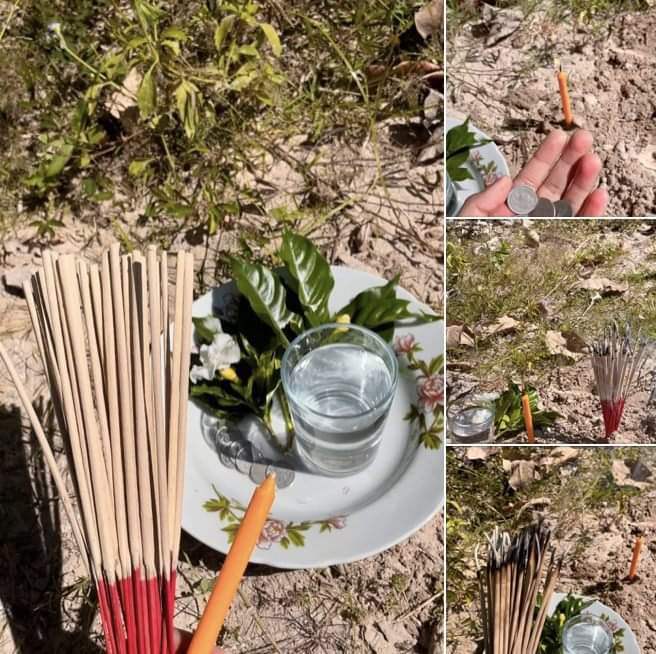 วิธีจุดธูป16ดอกกลางแจ้ง เงิน9บาท - "How to light 16 incense sticks outdoors, 9 baht"