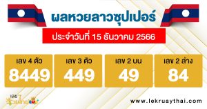ผลหวยลาวซุปเปอร์ 15/12/66-"Lao Super Lottery results"