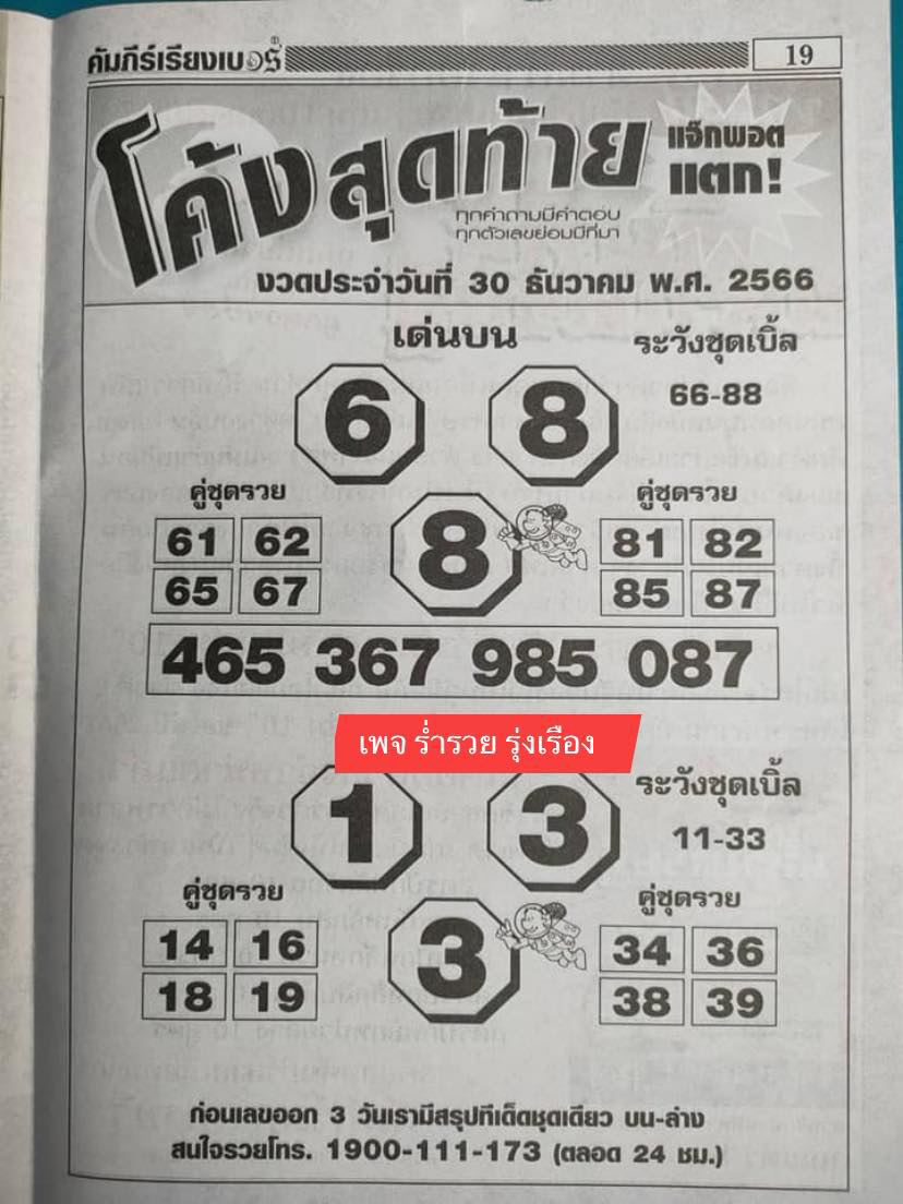 เลขโค้งสุดท้าย 30 12 66-"Last curve number"
