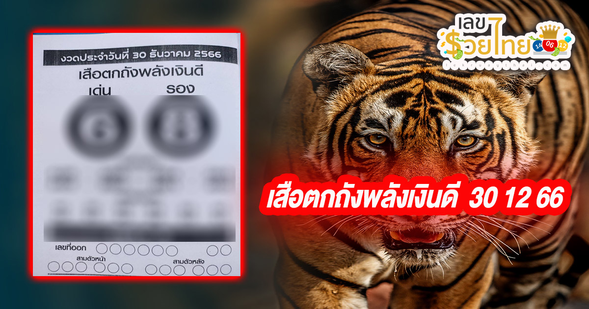 เสือตกถังพลังเงินดี  30 12 66 คอหวยห้ามพลาดส่องเลขเด็ด แนวทางหวยรัฐบาลไทยแม่นๆ รีบจดด่วน!!