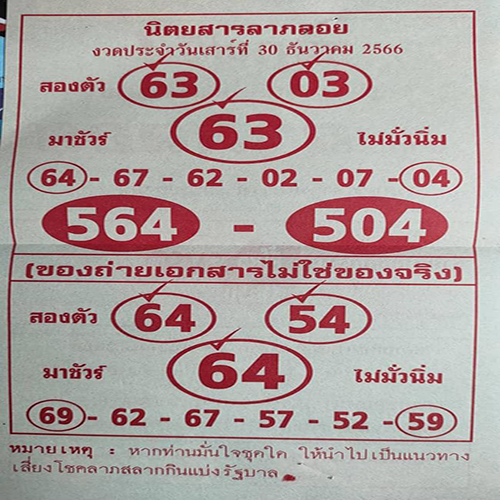 นิตยสารลาภลอย 30 12 66-"laploi-magazine 30-12-66"