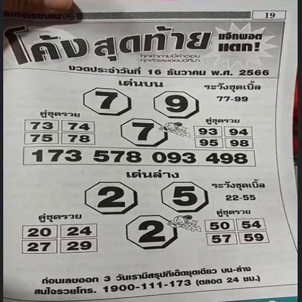 เลขโค้งสุดท้าย 16 12 66 - " last-number-16-12-66 "