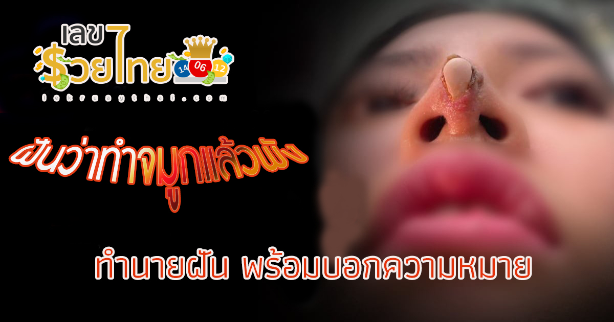 ฝันว่าทำจมูกแล้วพัง ทำนายฝัน พร้อมบอกความหมายว่ายังไง พร้อมบอกเลขเด็ดนำโชค!