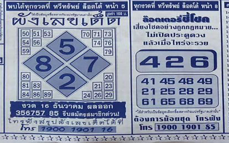 ผังเลขเด็ด 17 01 67-"Lucky number chart 17 01 67"