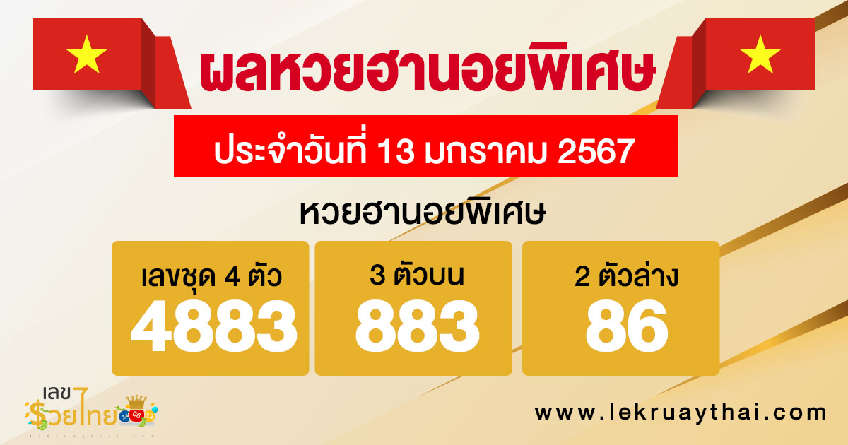 ผลหวยฮานอยพิเศษ 13/01/67-"special-hanoi-lottery-results-13-01-67"
