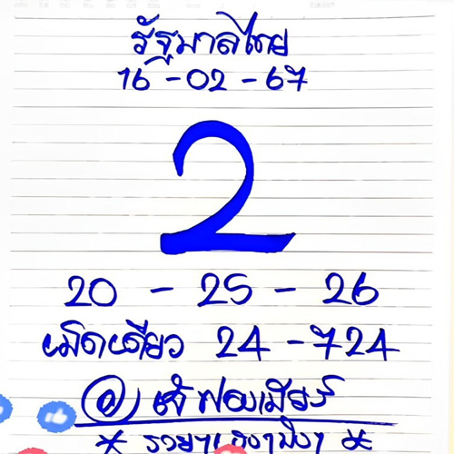 เลขเจ๊ฟองเบียร์ 16 2 67-"Jay Fong Beer's number"