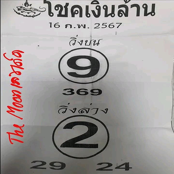เลขโชคเงินล้าน 16 2 67-"Million dollar lucky number"