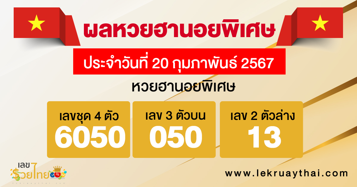 ผลหวยฮานอยพิเศษ 20/02/67-"special-hanoi-lottery-results-20-02-67"