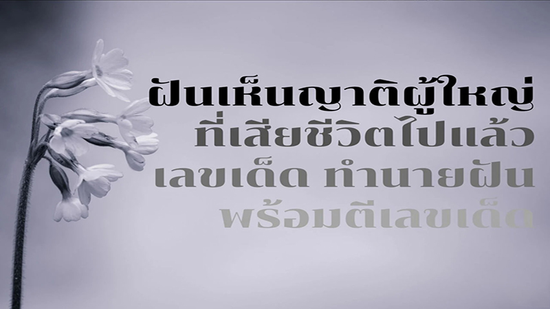 ฝันเห็นญาติที่เสียไปแล้ว-"Dreaming of seeing dead relatives"