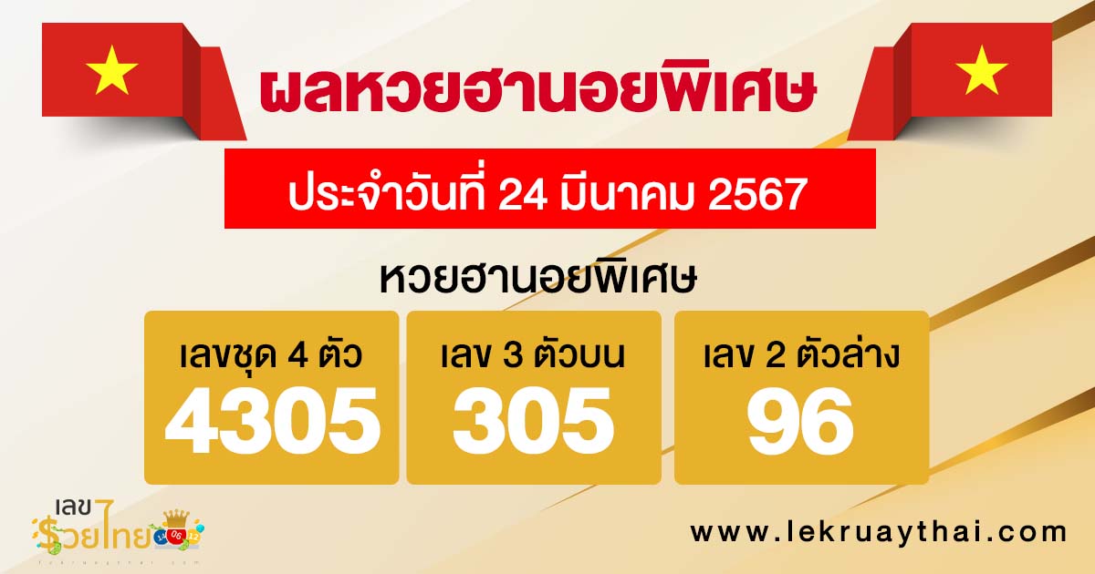 ผลหวยฮานอยพิเศษ - "Special Hanoi lottery results"