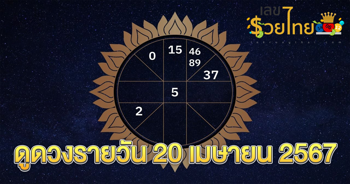 ดูดวงรายวัน 20/04/67 ดูดวงวันนี้ การเงิน การงาน ความรัก เช็กได้ที่นี่เลย !!! เลขรวยไทย
