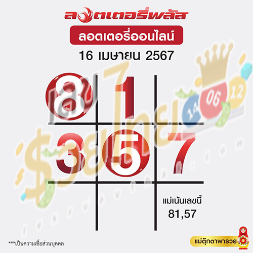 ลอตเตอรี่พลัส 16 4 67-"Lottery Plus 16 4 67"