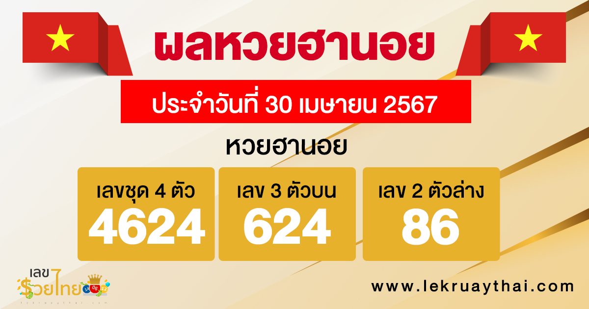 ผลหวยฮานอย 30/04/67-"hanoi-lottery-results"